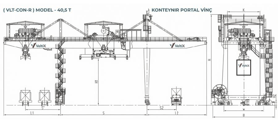 VLT-CON-R 40.5T — ölçü şeması